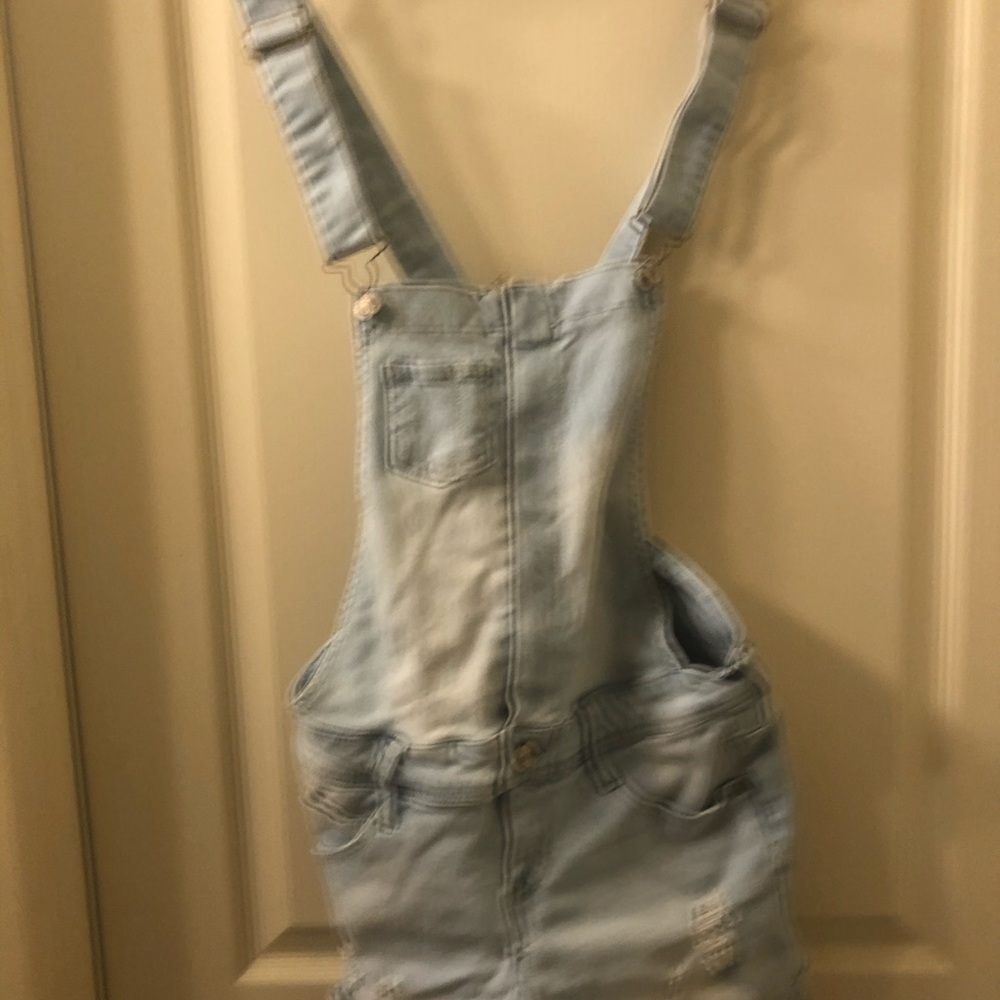 pale blue short overalls size large wallflower